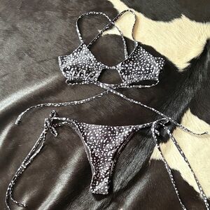 Black and White Polka Dot Bikini Set